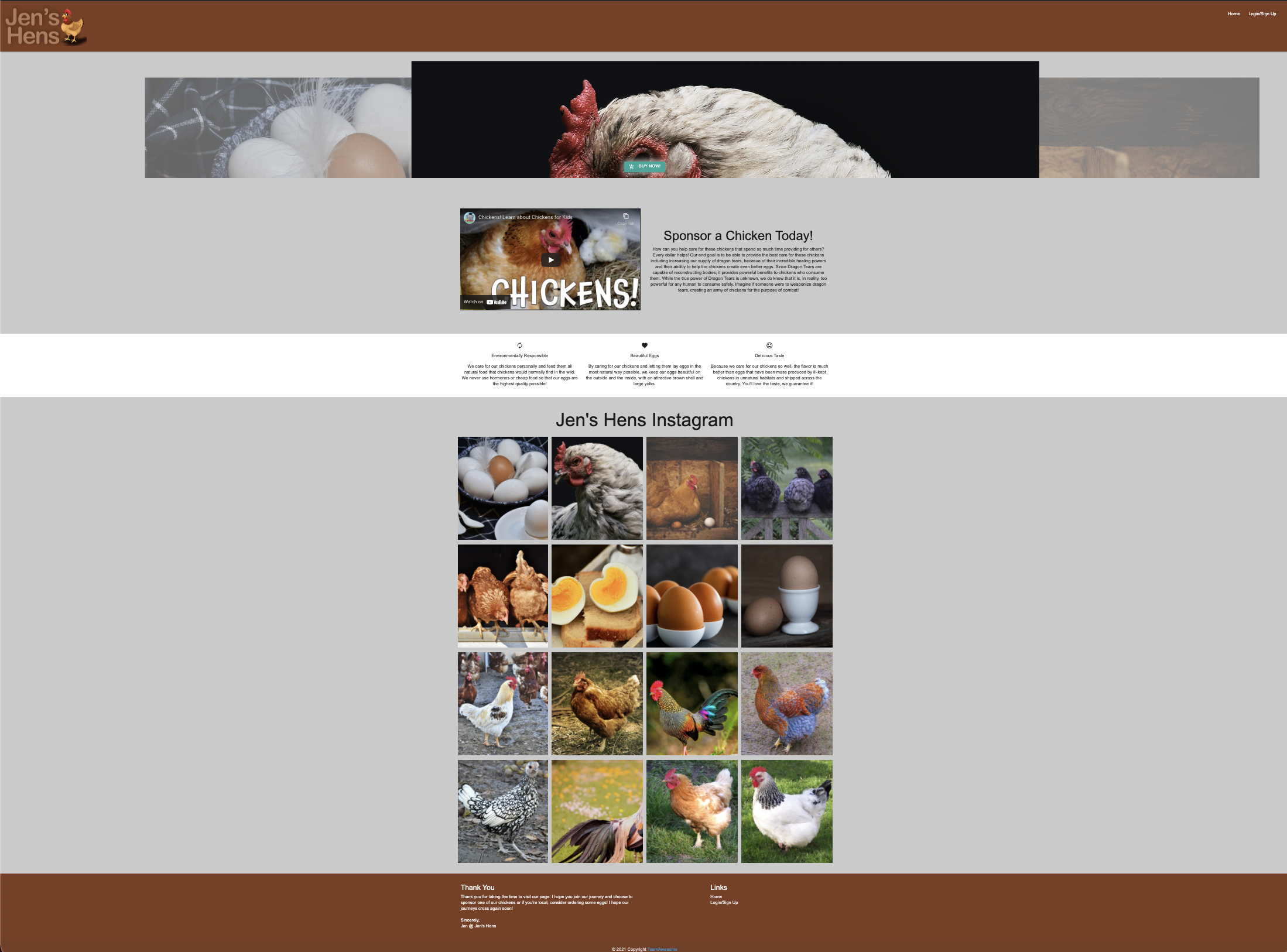 Jenns Hens is a small ecomm site built for egg distributors.